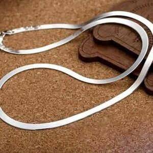 4MM Snake Chain Necklace Silver for Men and Women